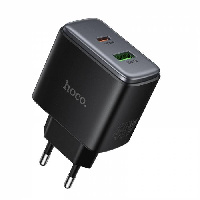 Hoco C158A, 1USB/1Type-C, QC3.0+PD45W, 3A, черный