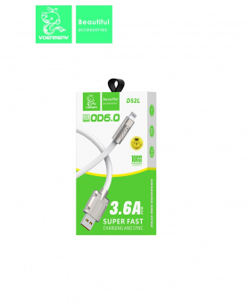 vDENMENv D52L USB Lightning 3.6A 1 м,белый фото в  интернет магазине liniyatoka.ru